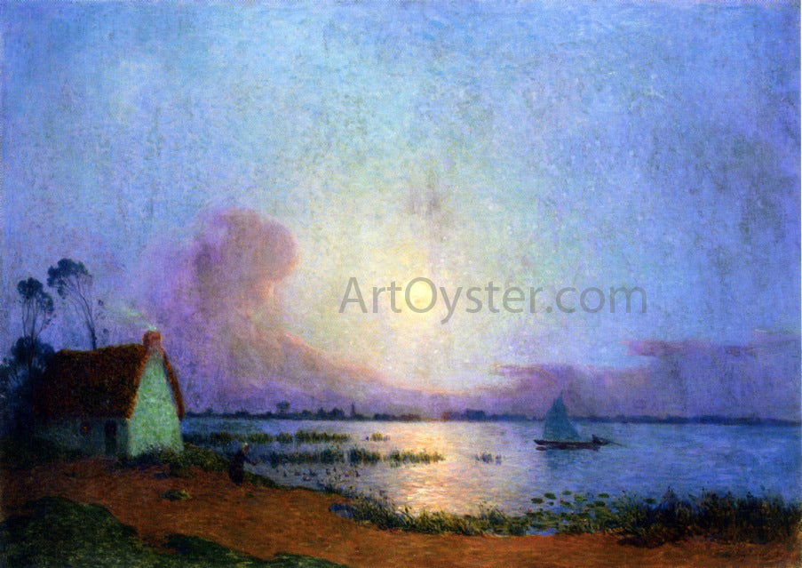 Ferdinand Du Puigaudeau A Blue Evening over the Grande Briere Marsh - Canvas Print