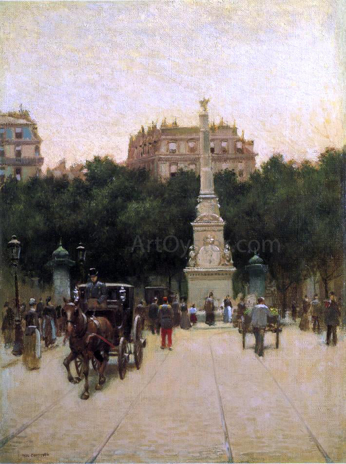 Paul Cornoyer A Boulevard in Paris - Canvas Print