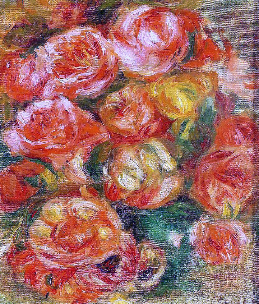 Pierre Auguste Renoir A Bowlful of Roses - Canvas Print