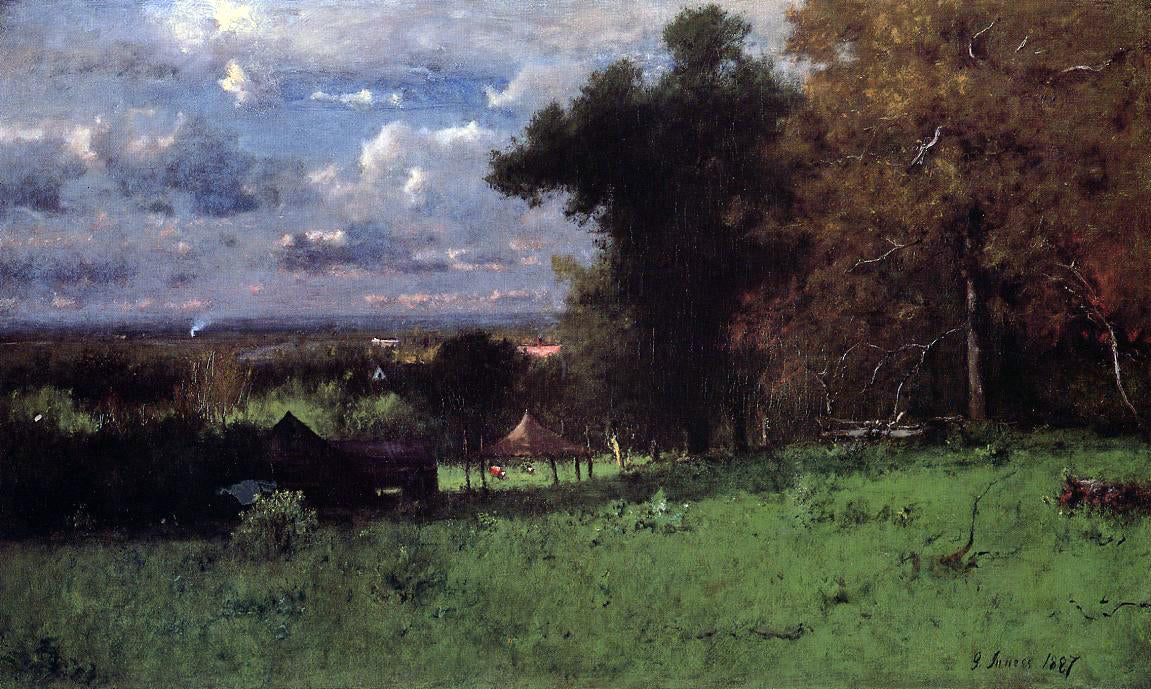 George Inness Breezy Autumn - Canvas Print