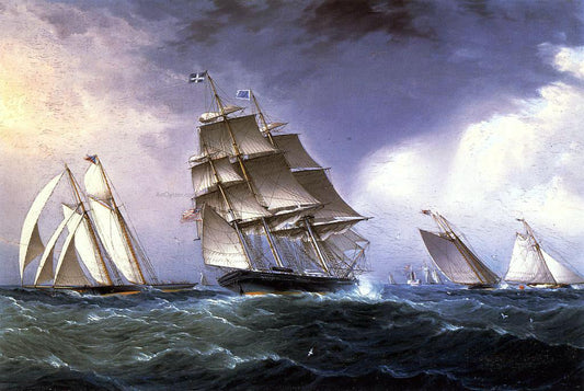 James E Buttersworth A Breezy Day Outside - Canvas Print