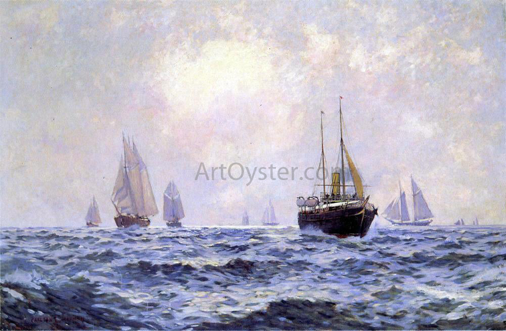 Carlton T Chapman A Breezy Morning off Newport - Canvas Print