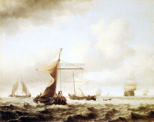 The Younger Willem Van de Velde A Brisk Breeze - Canvas Print