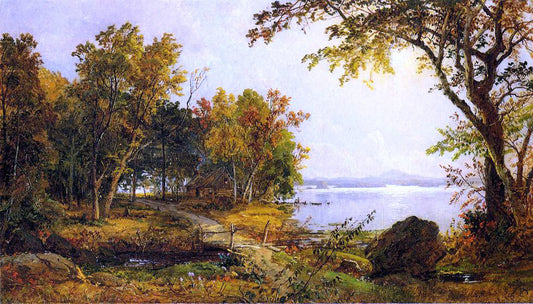 Jasper Francis Cropsey A Cabin on Greenwood Lake - Canvas Print