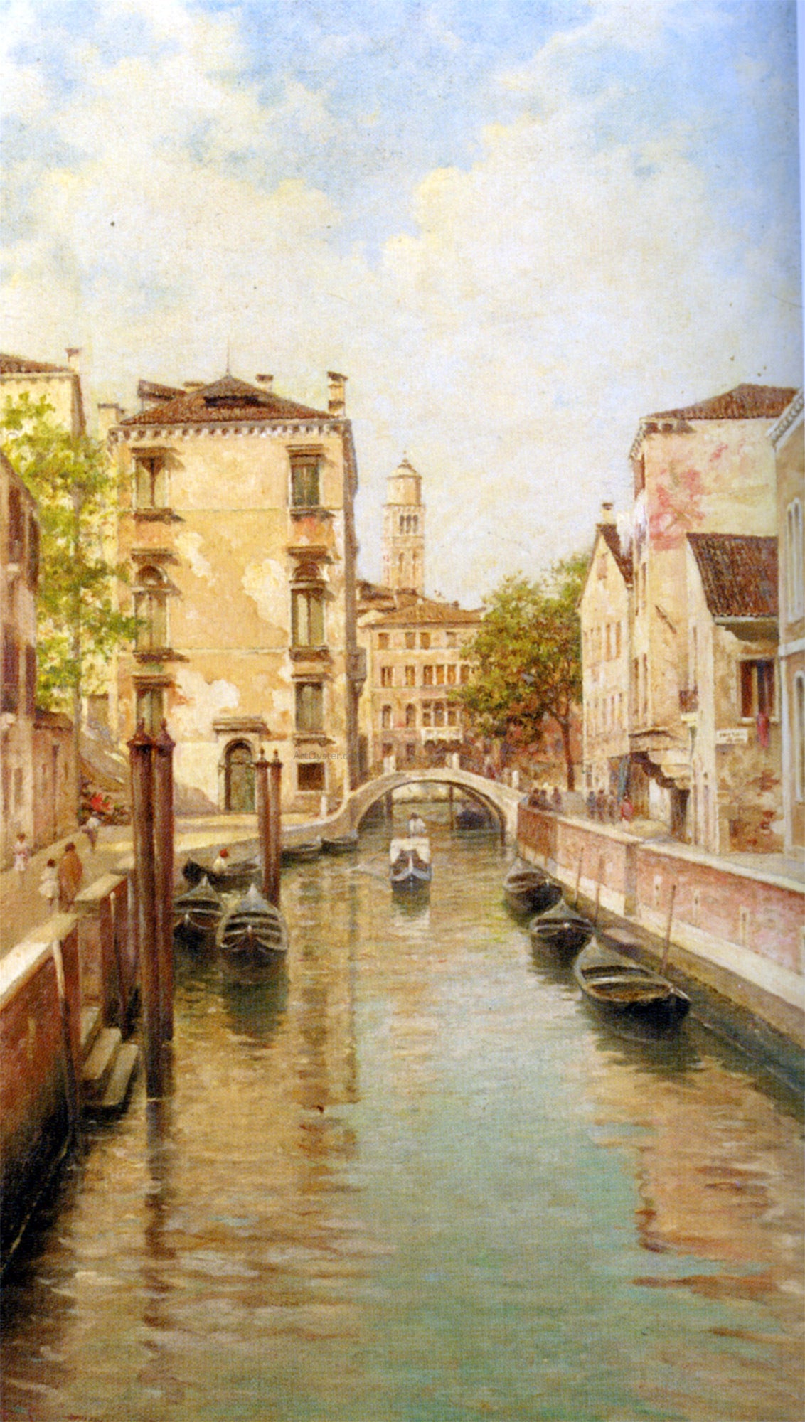 Rafael Senet A Canal in Venice - Canvas Print