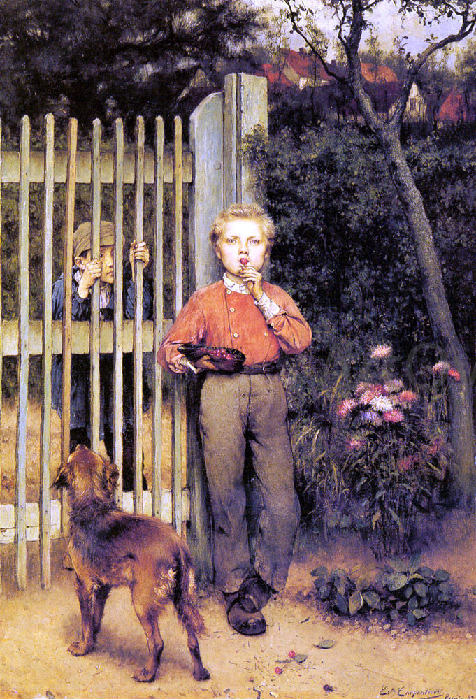 Evariste Carpentier A Cap Full Of Cherries - Canvas Print