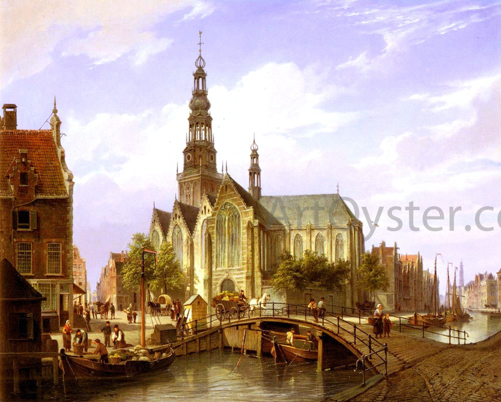 Cornelis Christiaan Dommelshuizen A Capriccio View Of Amsterdam - Canvas Print