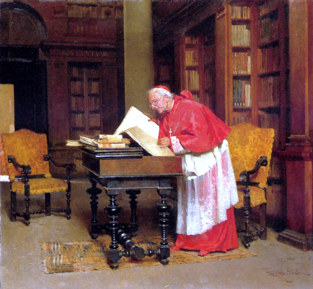 Giovanni Paolo Bedini A Cardinal In His Study - Canvas Print