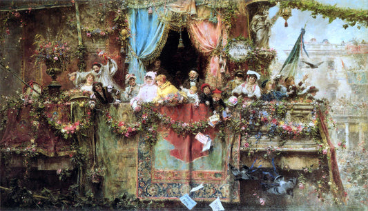Jose Benlliure Y Gil A Carnival In Rome - Canvas Print