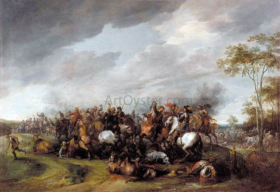Pieter Snayers A Cavalry Engagement - Canvas Print