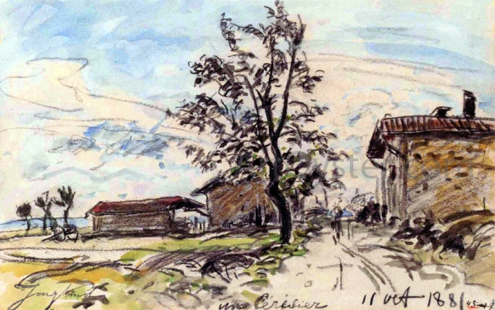 Johan Barthold Jongkind A Cherry Tree - Canvas Print