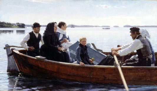 Albert Edelfelt A Child's Funeral - Canvas Print