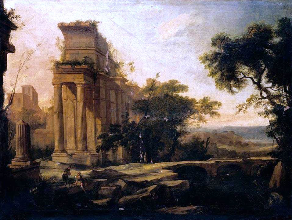 Pierre-Antoine Patel A Classical Landscape - Canvas Print
