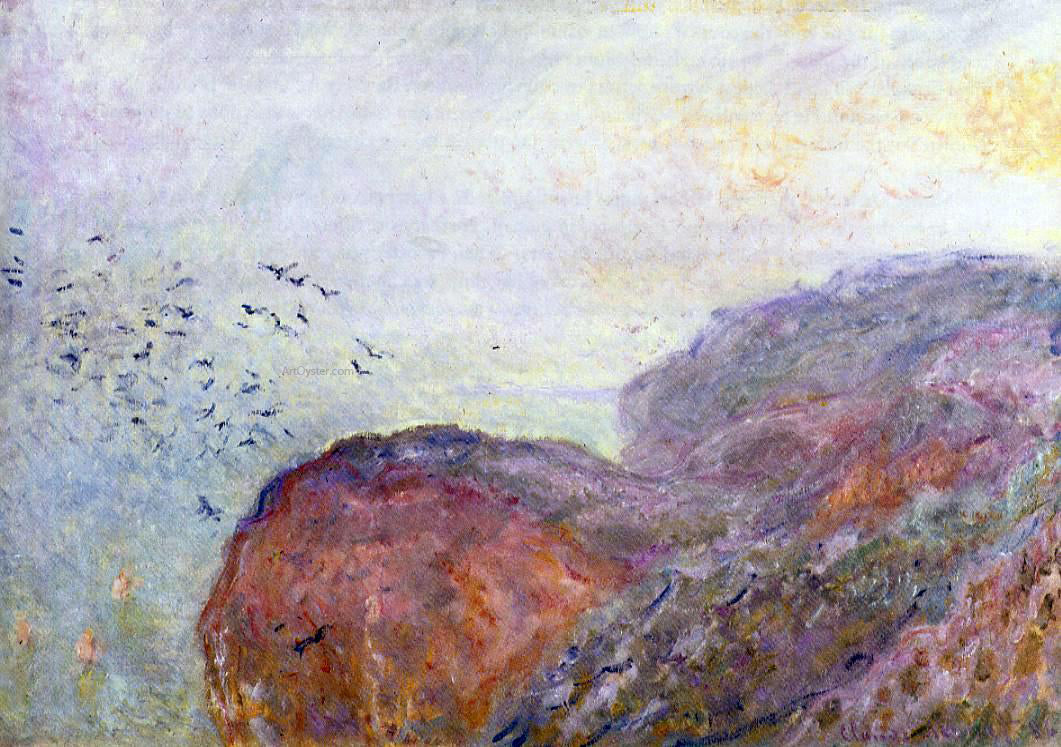 Claude Oscar Monet A Cliff near Dieppe - Canvas Print