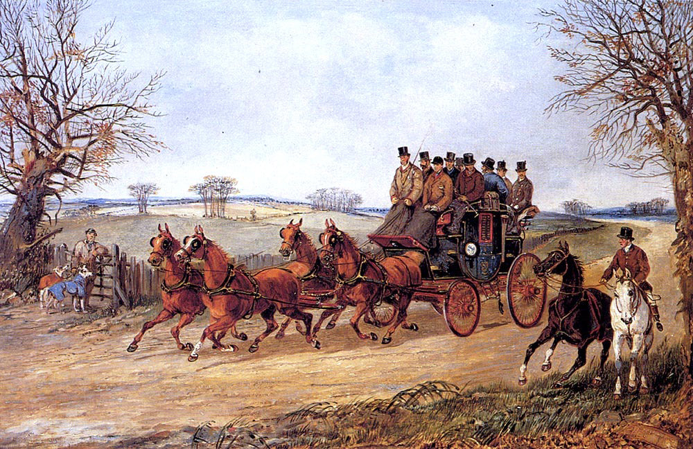 Henry Alken A Coach and Four on an Autumn Road - Canvas Print