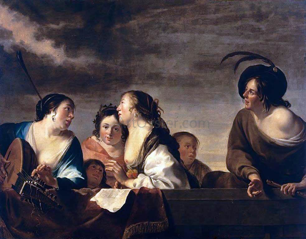 Jan Gerritsz Van Bronchorst A Concert - Canvas Print