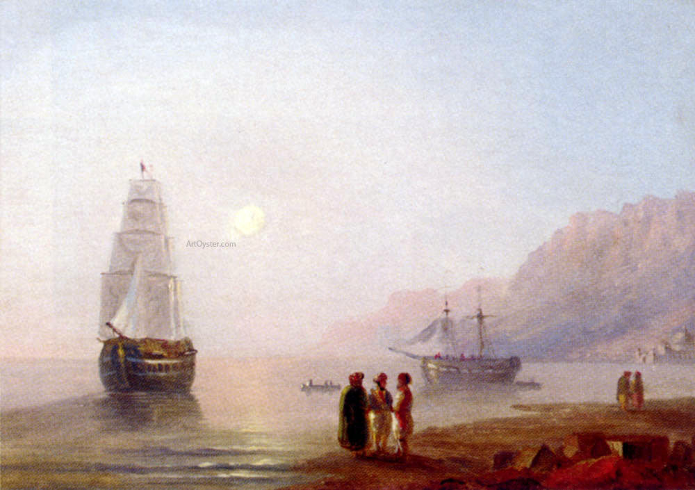 Ivan Constantinovich Aivazovsky A Conversation On The Shore, Dusk - Canvas Print