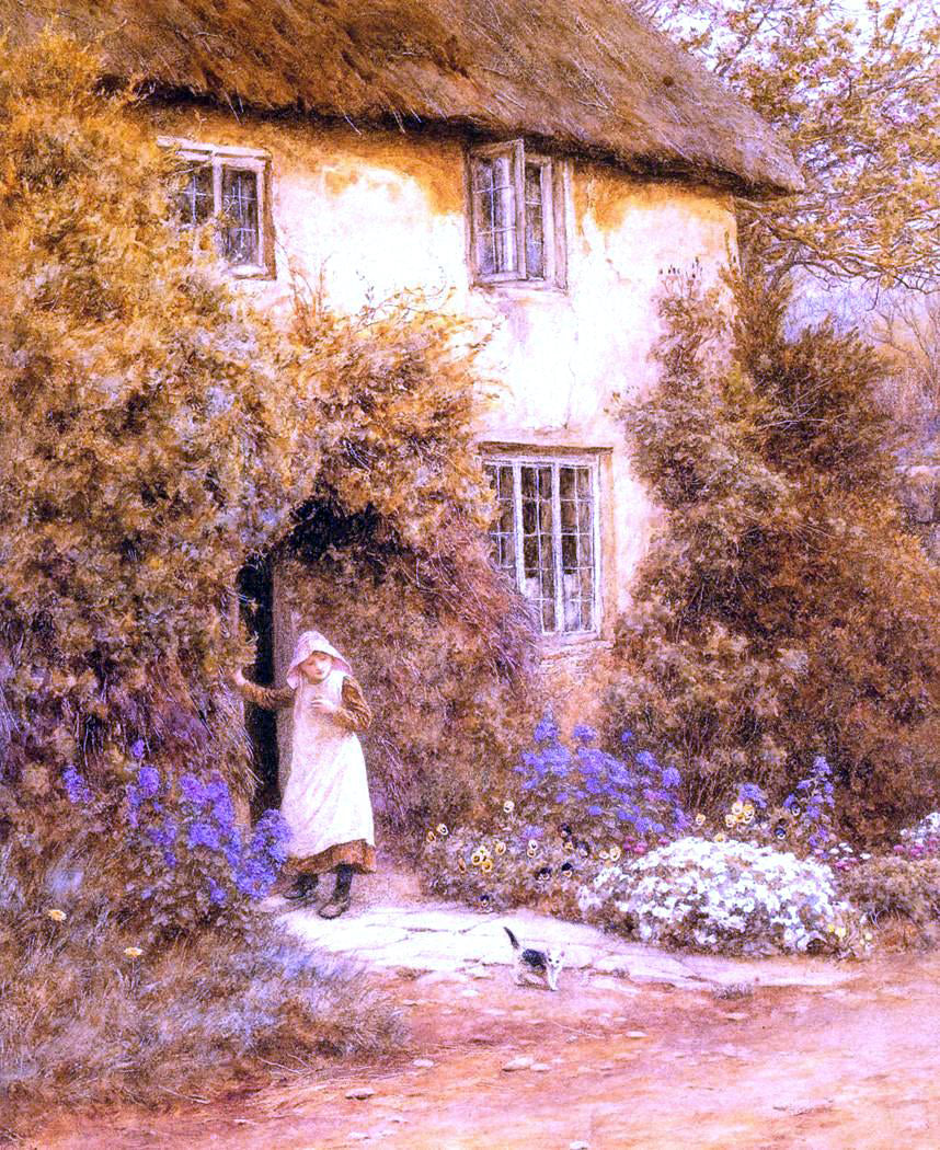 Helen Allingham A Cottage Door - Canvas Print