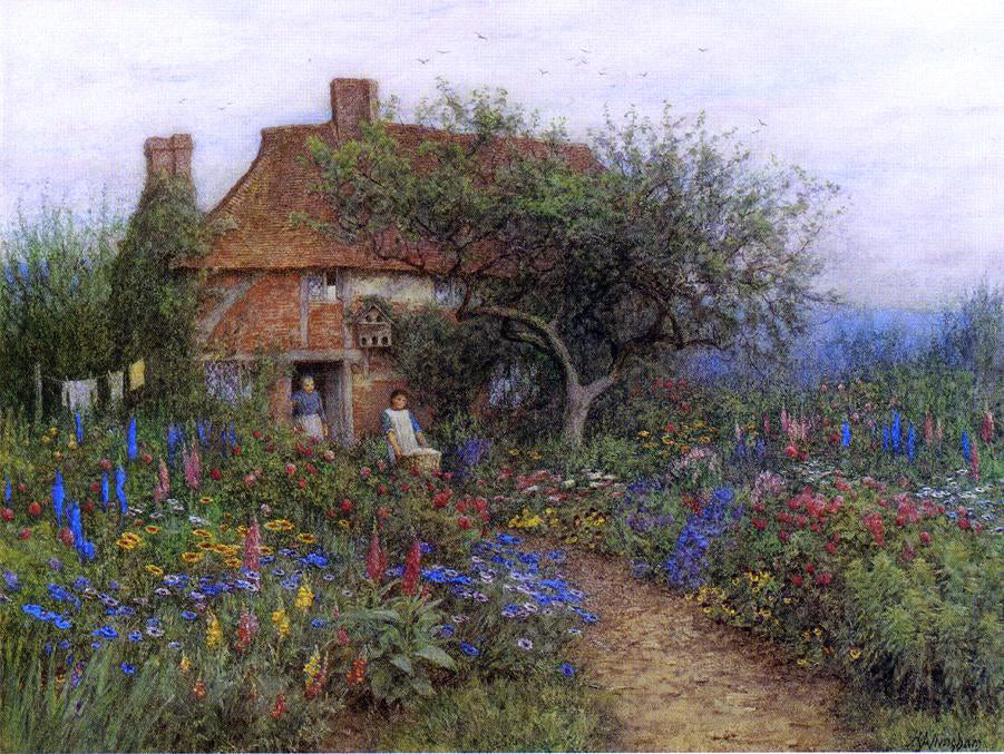 Helen Allingham A Cottage near Brook, Witley, Surrey - Canvas Print