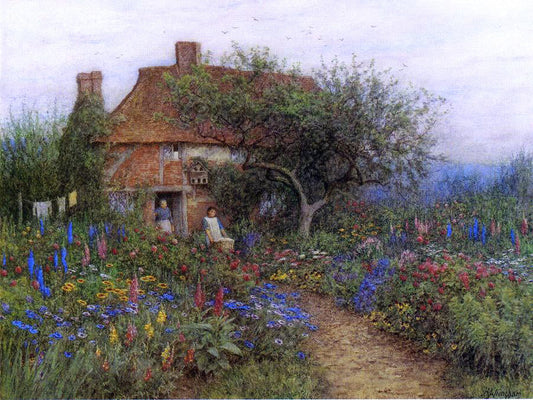Helen Allingham A Cottage near Brook, Witley, Surrey - Canvas Print