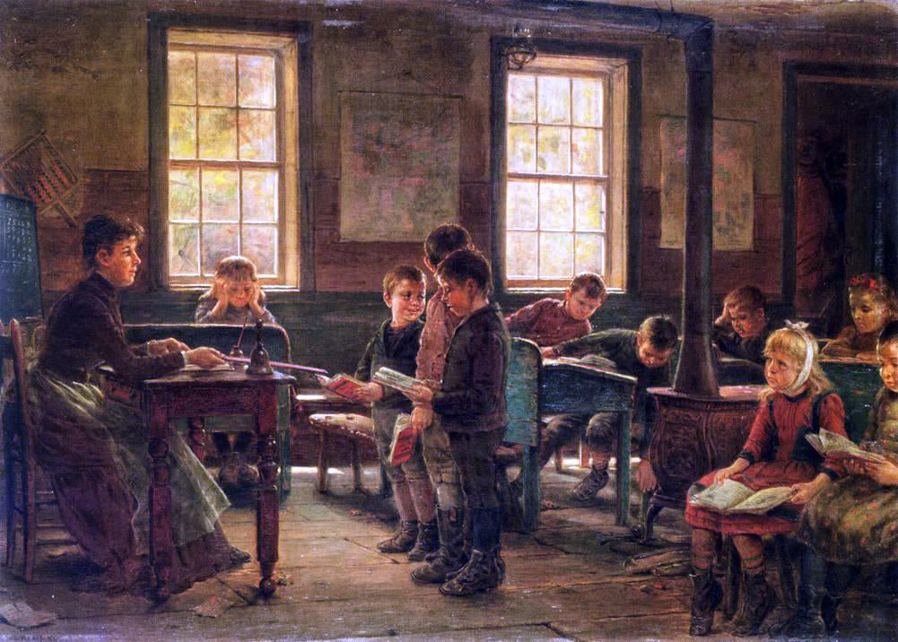Edward Lamson Henry A Country School - Canvas Print
