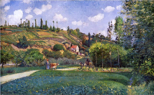 Camille Pissarro A Cowherd on the Route de Chou, Pontoise - Canvas Print