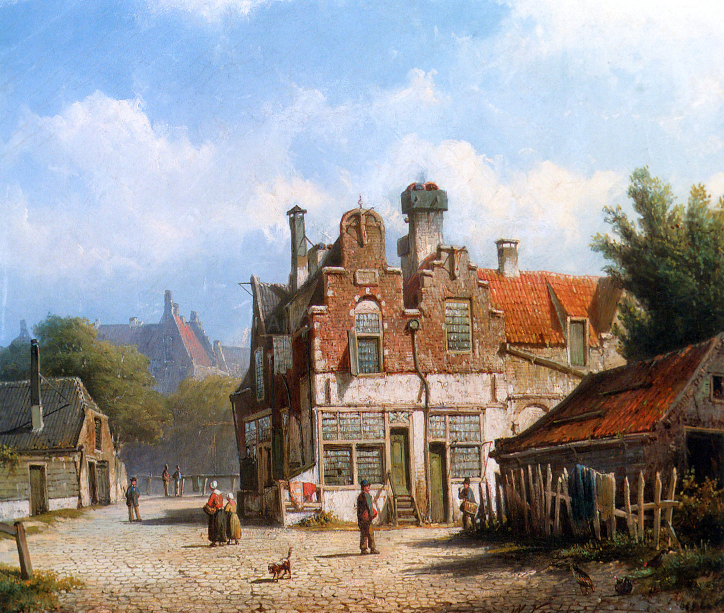 Willem Koekkoek A Dutch Town Scene - Canvas Print
