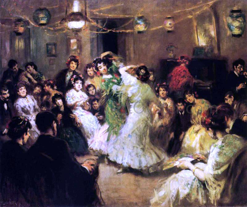 Francis Luis Mora A Family Party, Triana, Sevilla - Canvas Print