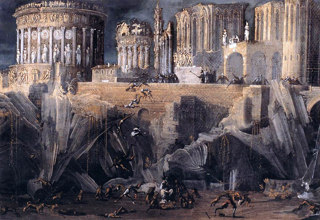 Francois De Nome A Fantastic Architectural View - Canvas Print