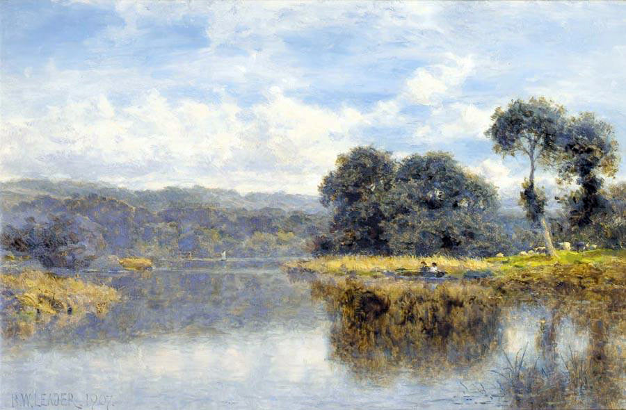 Benjamin Williams Leader A Fine Day on the Thames - Canvas Print