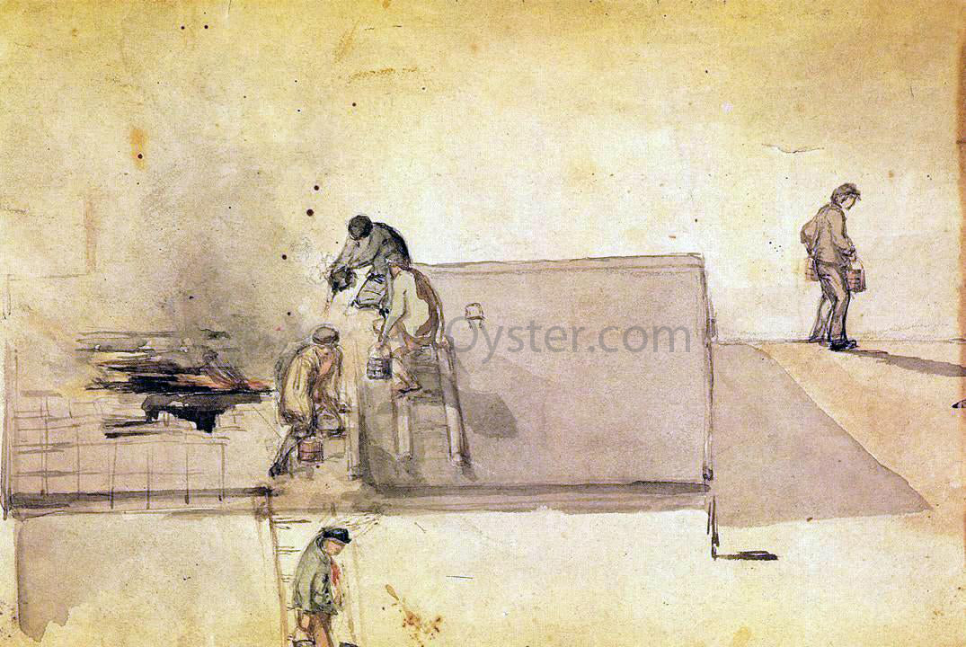 James McNeill Whistler A Fire at Pomfret - Canvas Print