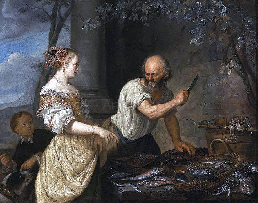 Jacob Toorenvliet A Fish Seller - Canvas Print