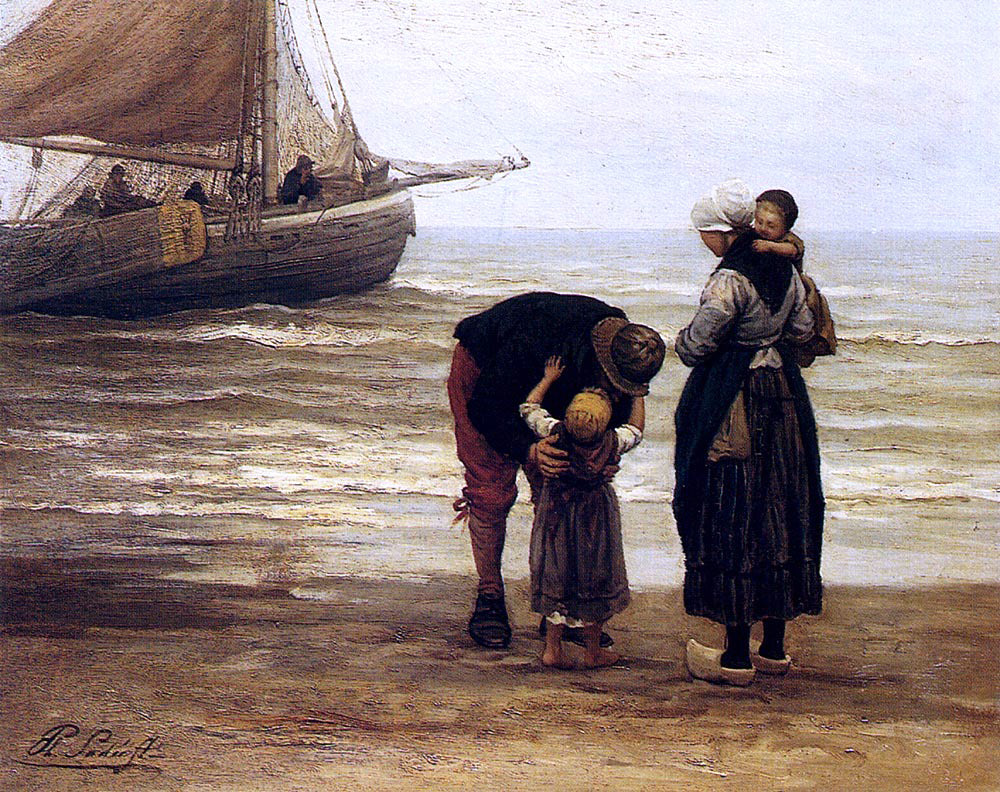 Philip Lodewijk Jacob Frederik Sadee A Fisherman's Goodbye - Canvas Print