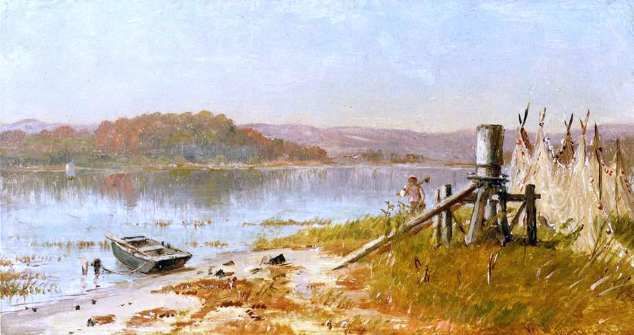 Thomas Worthington Whittredge A Fisherman's Windlass, Sketch on the Hudson - Canvas Print