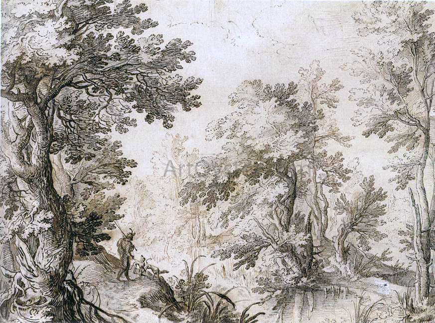 Paul Bril A Forest Pool - Canvas Print