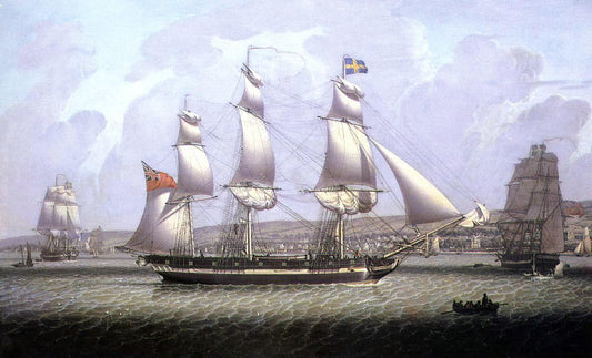 Robert Salmon A Frigate of the Baltic Fleet off Greenock - Canvas Print