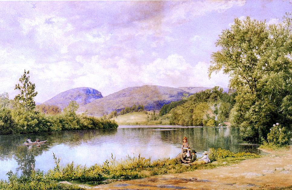 John William Hill A Game by the River - Canvas Print