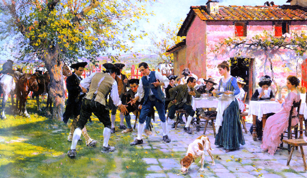 Raffaelo Sorbi A Game of Morra - Canvas Print