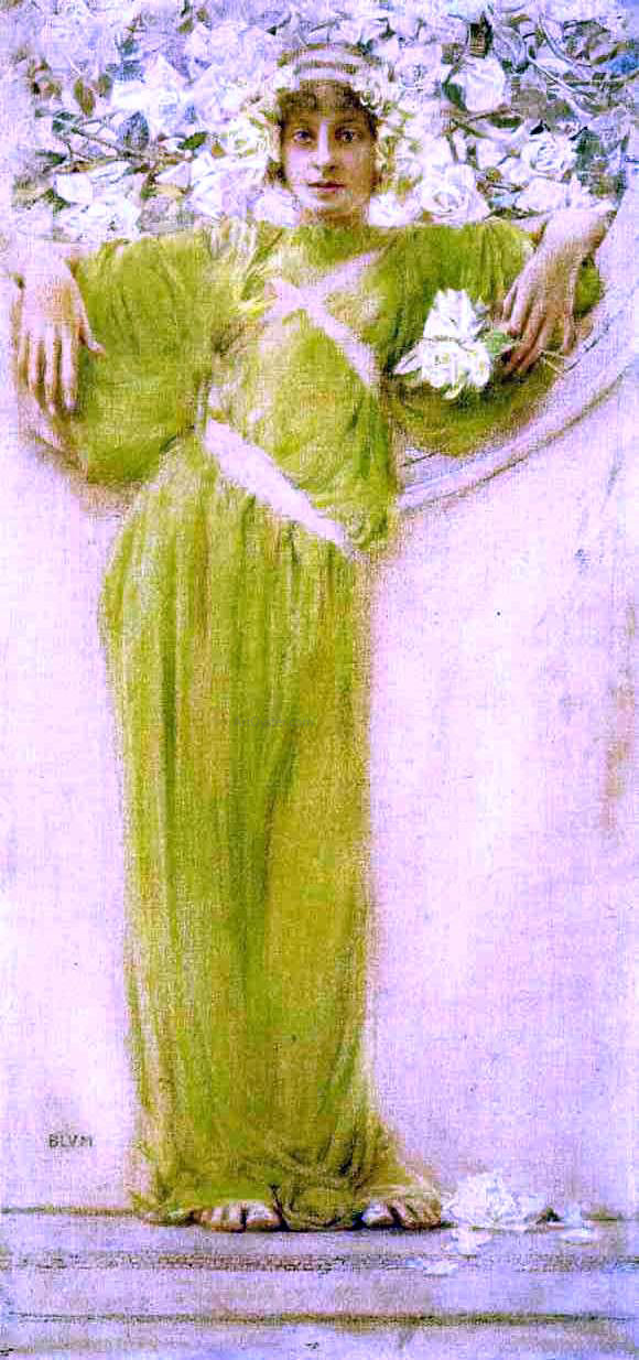 Robert Frederick Blum Garland of Roses - Canvas Print