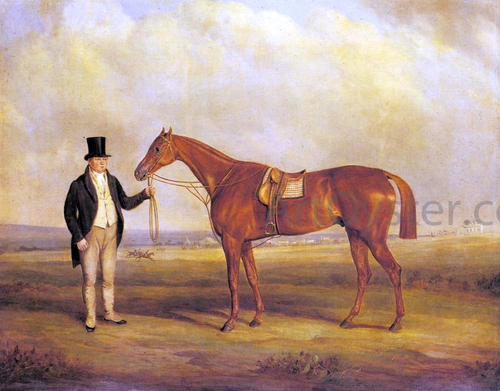 Senior John Ferneley A Gentleman Holding Dangerous, the Winner of the 1833 Derby - Canvas Print