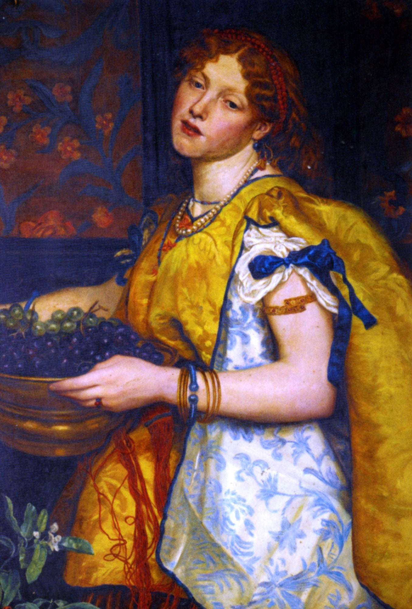 Valentine Cameron Prinsep A Girl Carrying Grapes - Canvas Print