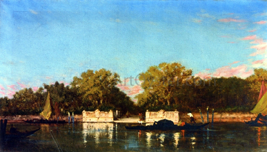 Felix Ziem Gondola at the Jardin Francais, Venice - Canvas Print