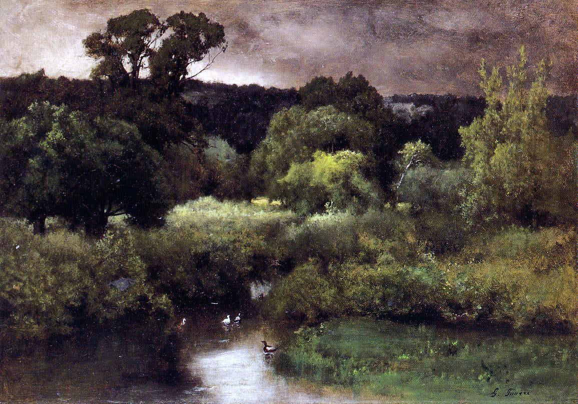 George Inness A Gray, Lowery Day - Canvas Print