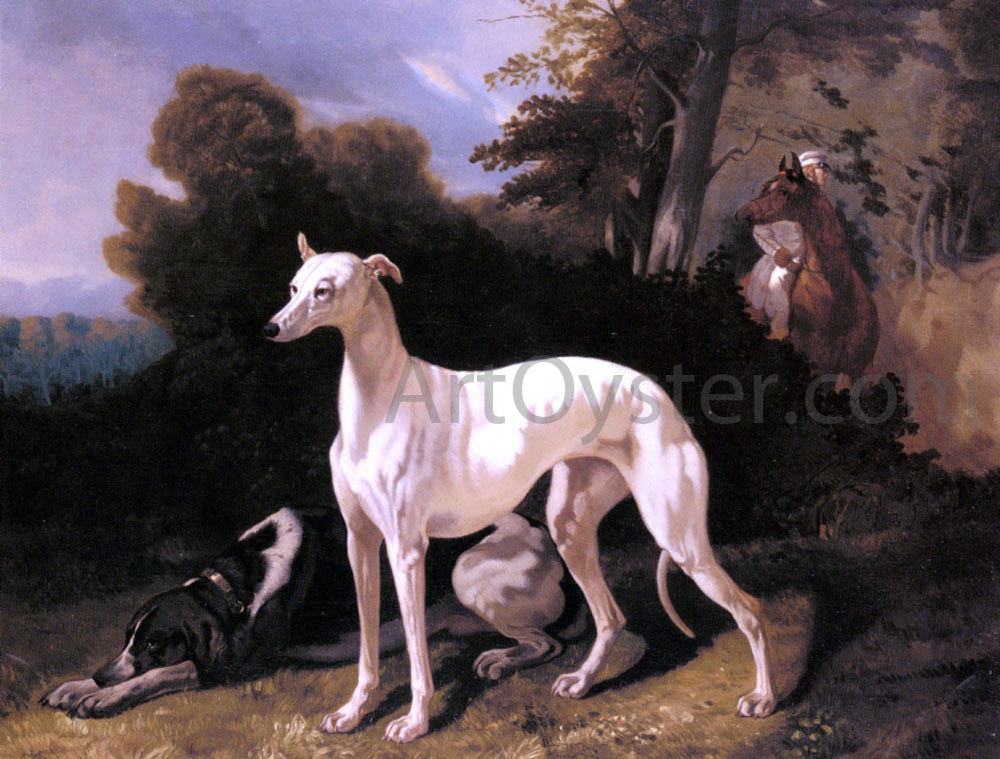 Alfred De Dreux A Greyhound in an Extensive Landscape - Canvas Print