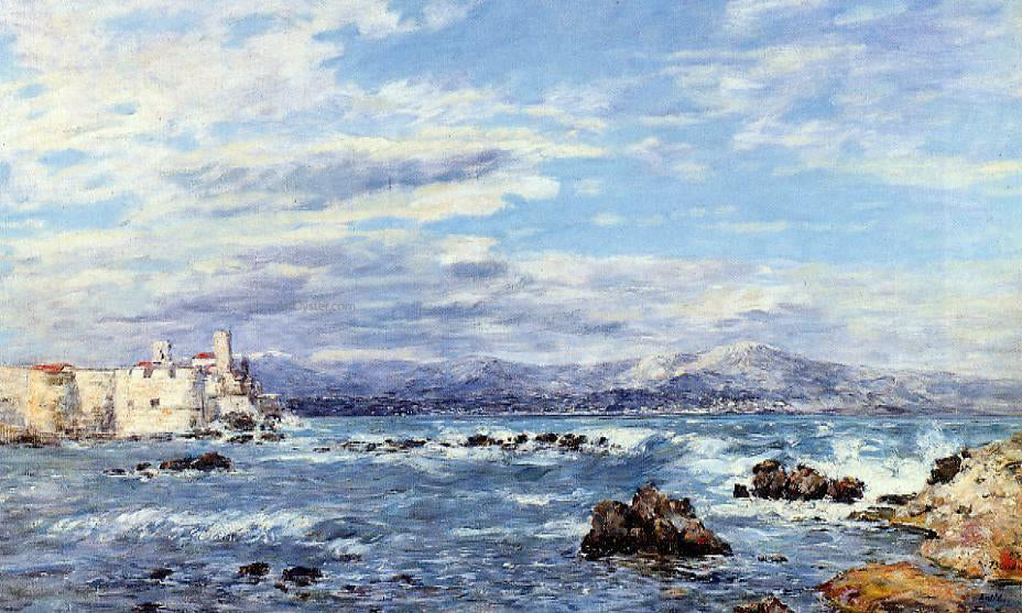 Eugene-Louis Boudin A Gusty Northwest Wind at Antibes - Canvas Print