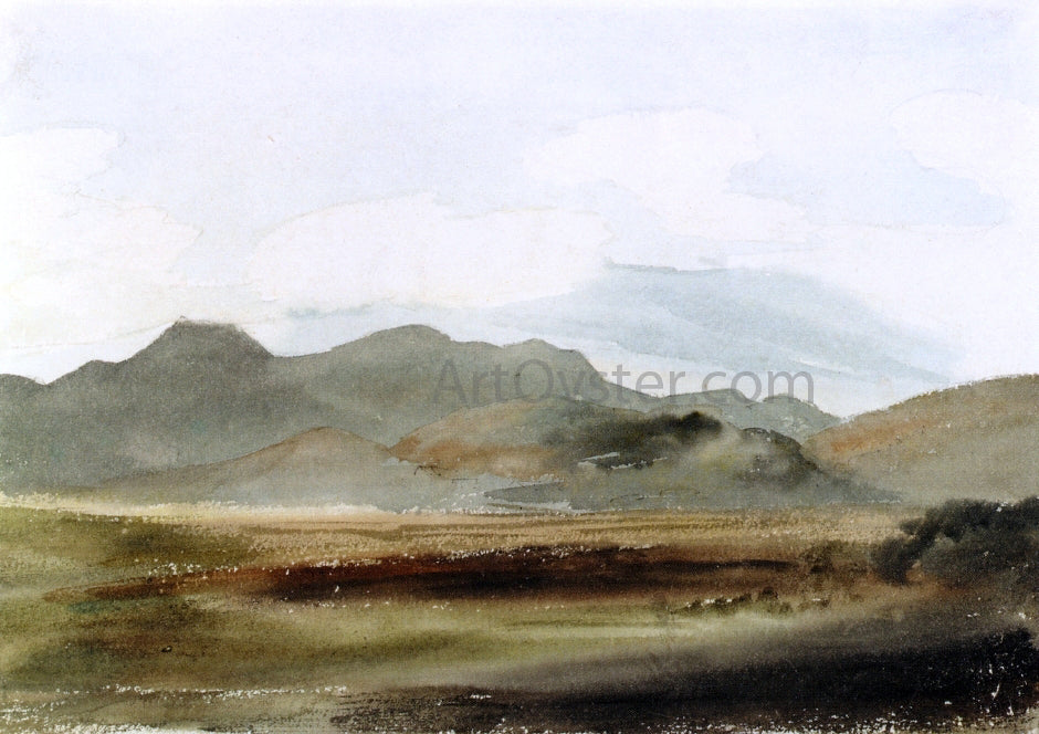 Cornelius Varley A Hilly Landscape - Canvas Print