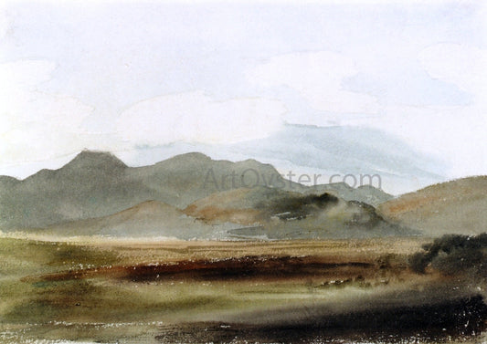 Cornelius Varley A Hilly Landscape - Canvas Print