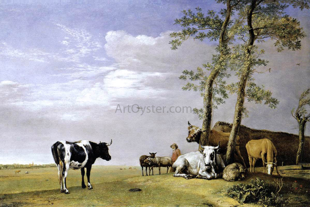 Paulus Potter A Husbandman with His Herd - Canvas Print