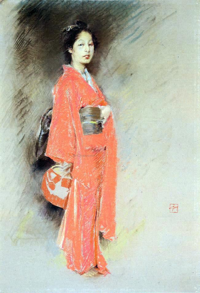 Robert Frederick Blum A Japanese Woman - Canvas Print
