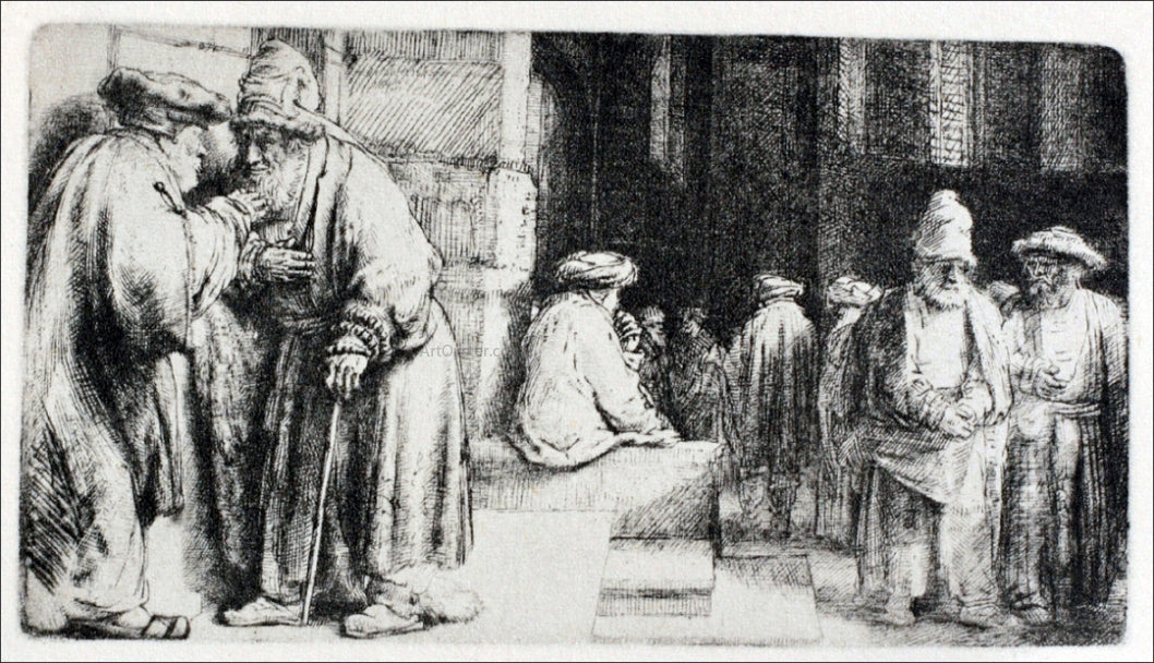 Rembrandt Van Rijn Jew's Synagogue - Canvas Print